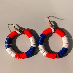 Clay bead earrings hoops